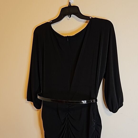 NWT David Meister black Rauched midi dress size 14 - Picture 5 of 10